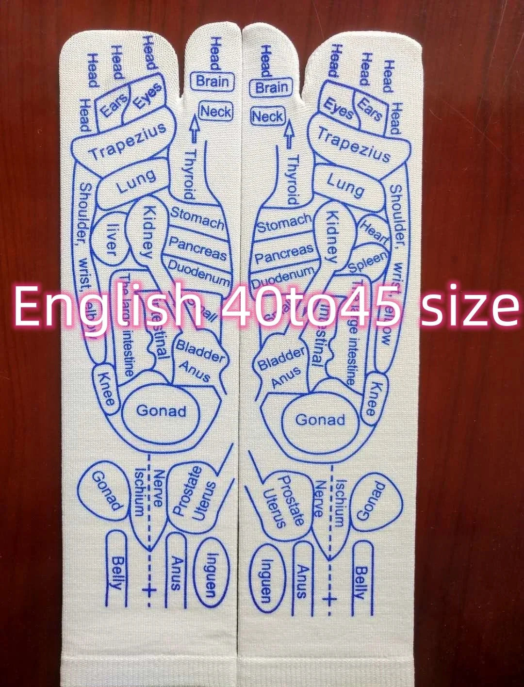 Reflexology socks with acupressure points for therapeutic foot massage