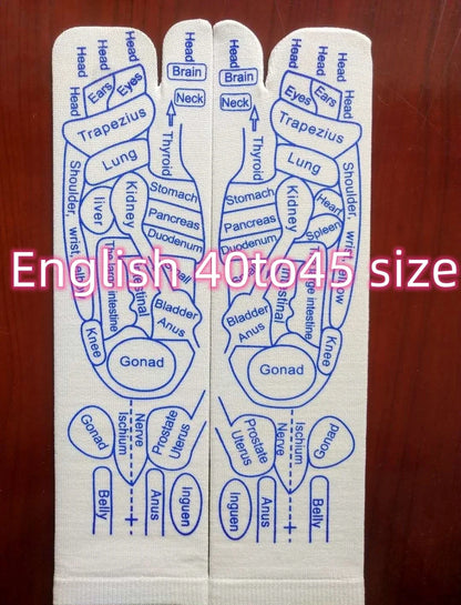 Reflexology socks with acupressure points for therapeutic foot massage