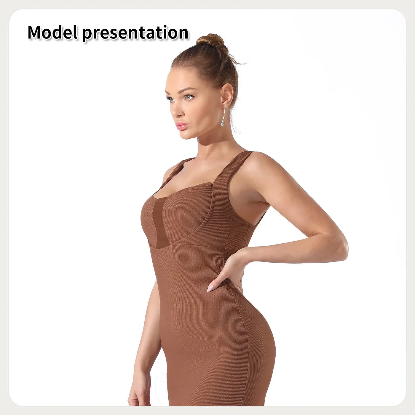 Elegant polyester dress with timeless silhouette and premium materials, suitable for formal events, garden parties, and everyday wear