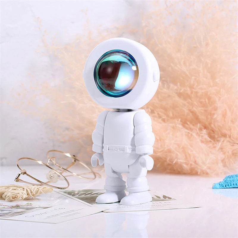 Rechargeable Astronaut Robot Rainbow Projection Sun Lamp with adjustable colours