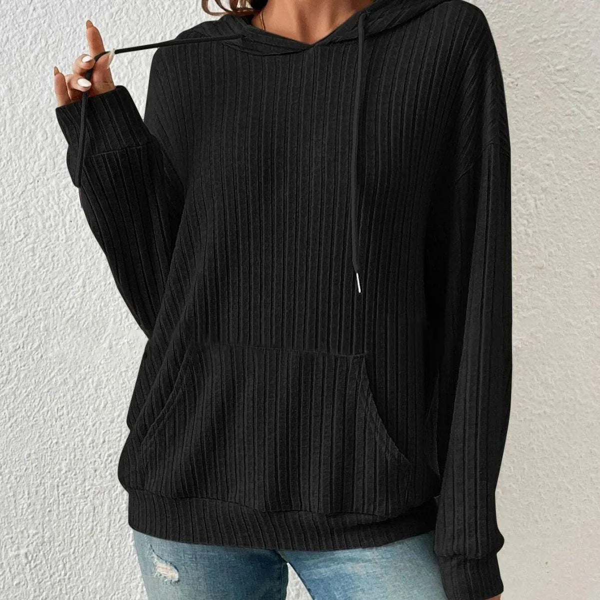 Stylish and comfortable drawstring hoodie sweatshirt with pockets in various colors