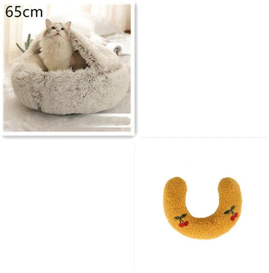 Cozy and comfortable 2-in-1 pet bed for cats and dogs, featuring plush, warm, and soft materials