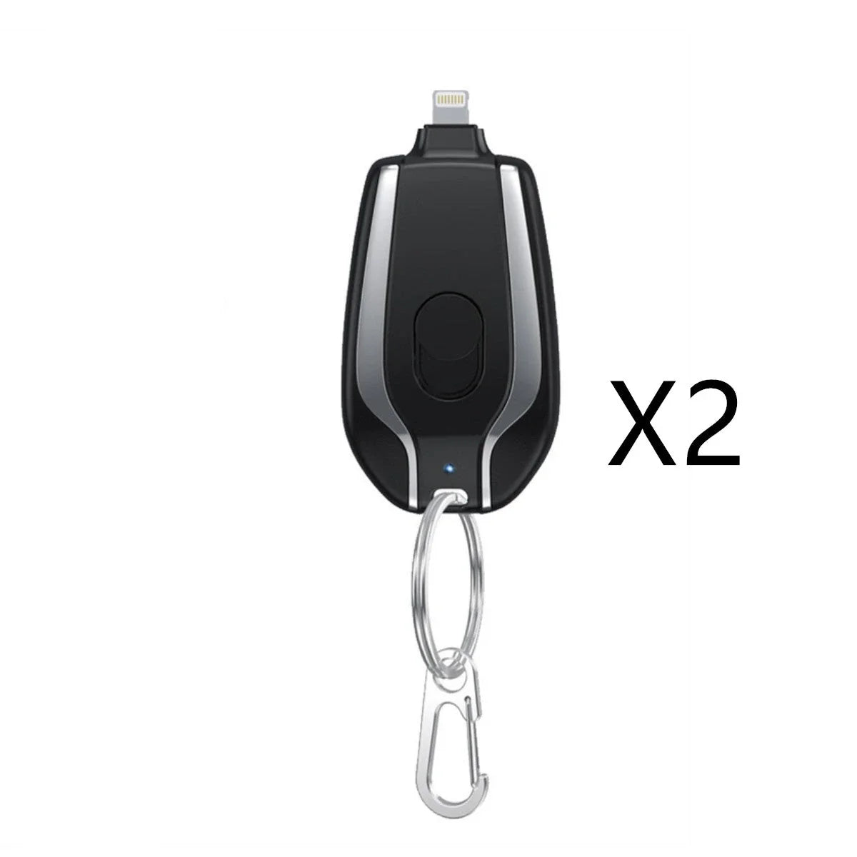 A compact, 1500mAh portable power bank with a keychain design, featuring a waterproof and durable construction for on-the-go charging of smartphones, tablets, and other USB-powered devices.