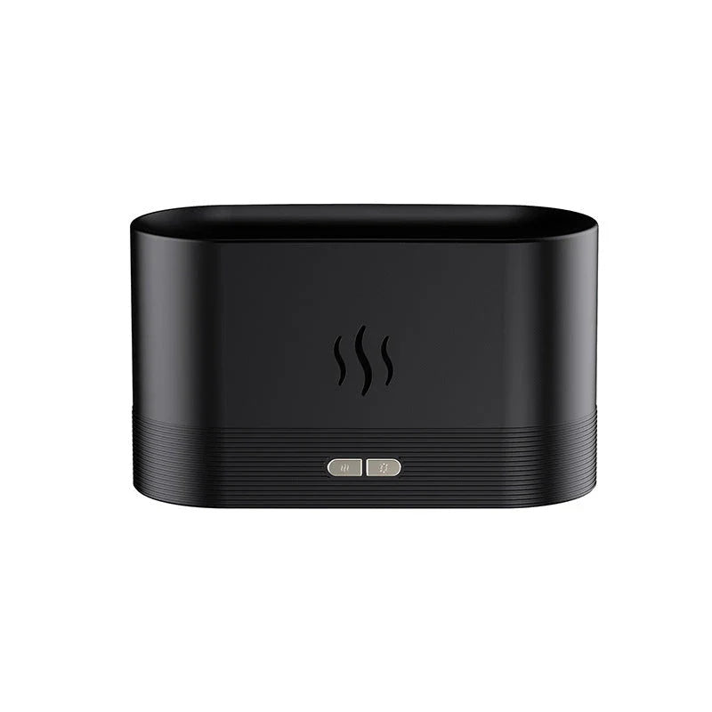 Elegant mist diffuser with realistic flame effect, designed for relaxation and aromatherapy in home, office, or yoga studio