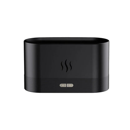 Elegant mist diffuser with realistic flame effect, designed for relaxation and aromatherapy in home, office, or yoga studio