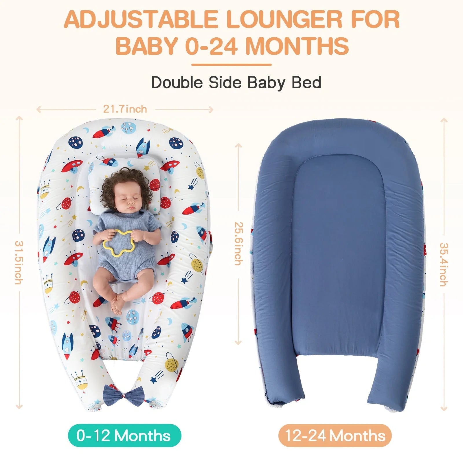 Premium Baby's Crib with soft cotton sleeve and memory foam core for comfortable sleep