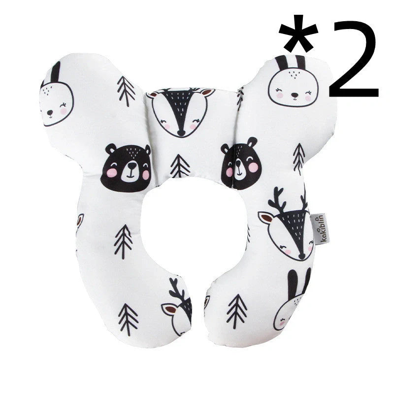 U-shaped baby head support pillow in pure cotton for car safety seats