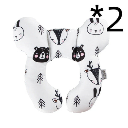 U-shaped baby head support pillow in pure cotton for car safety seats