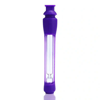 Modern portable glass pipe in various colours, compact and lightweight design