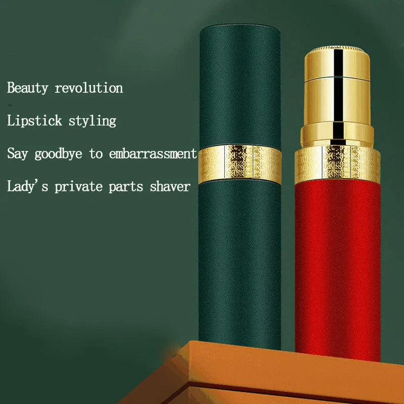 Lipstick-shaped hair remover with 3D floating blades for intimate hair removal