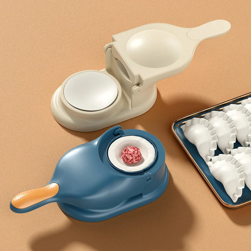 2-in-1 Dumpling Maker with non-slip handle and wavy-shaped dumpling design