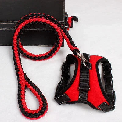 Premium padded dog harness with reflective trim, suitable for medium to large dogs