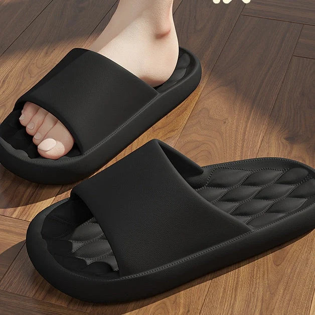 Unisex EVA summer slippers in various colours with non-slip bump texture sole