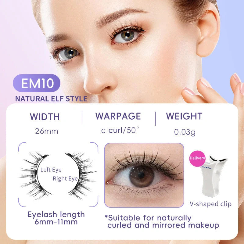 Premium magnetic suction false eyelashes in mink hair for a natural, glamorous look