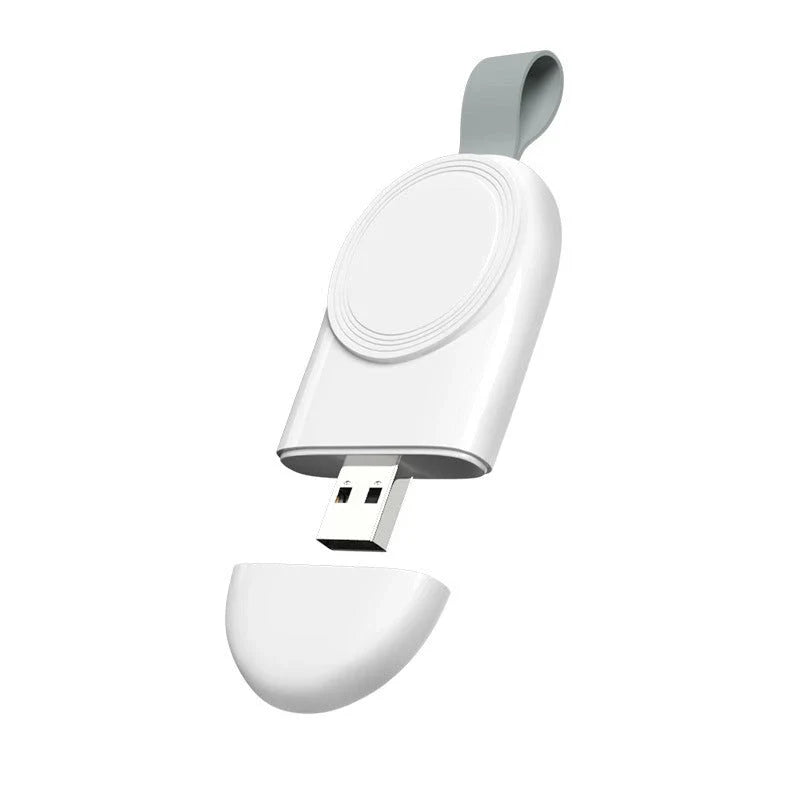 Portable wireless charger for Apple Watch with charging dock station stand and USB charging capabilities