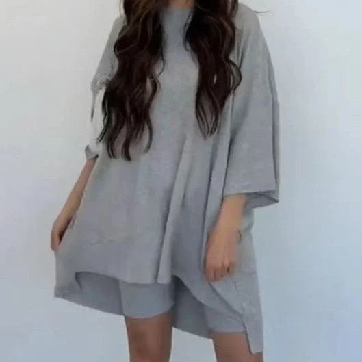 Stylish viscose tee and shorts set in a range of sophisticated colours, perfect for the modern UK woman's wardrobe