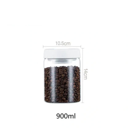 Premium glass airtight coffee canister set with vacuum seal technology for preserving freshness of coffee beans and other dry goods