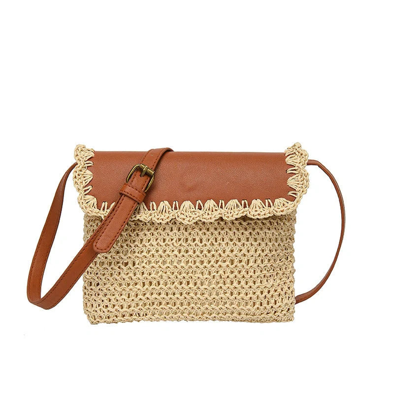Women's straw western style crossbody bag in various colours