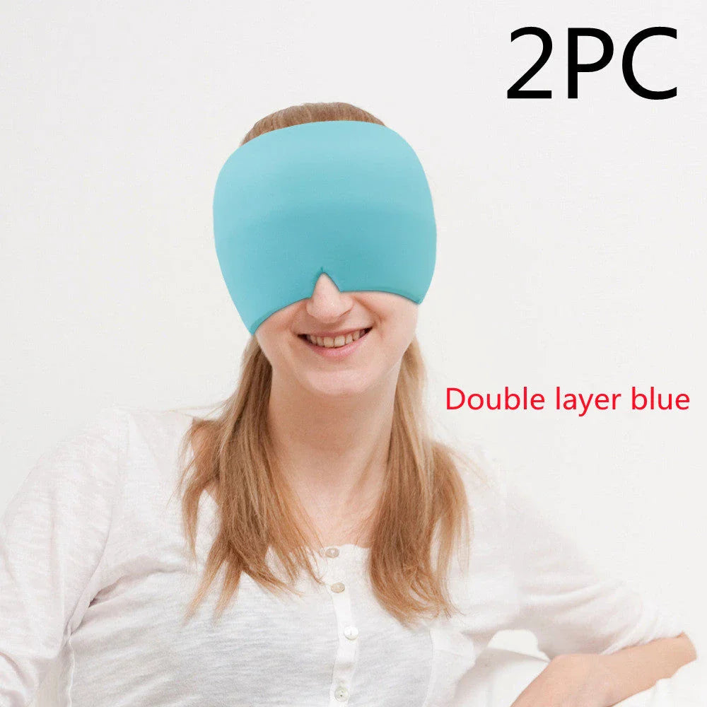 Soothing Ice Therapy Eye Mask for Headache and Migraine Relief, Flexible Gel Material, Adjustable Strap