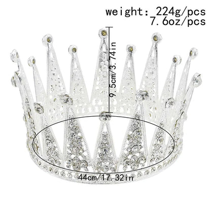 Alloy hollow diamond crown bridal hair accessory in gold and silver