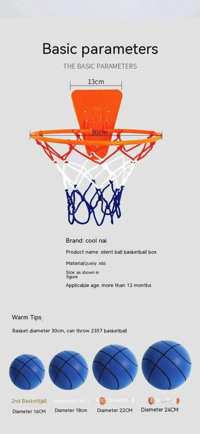 Silent High Density Foam Sports Ball in bright colours for indoor basketball games