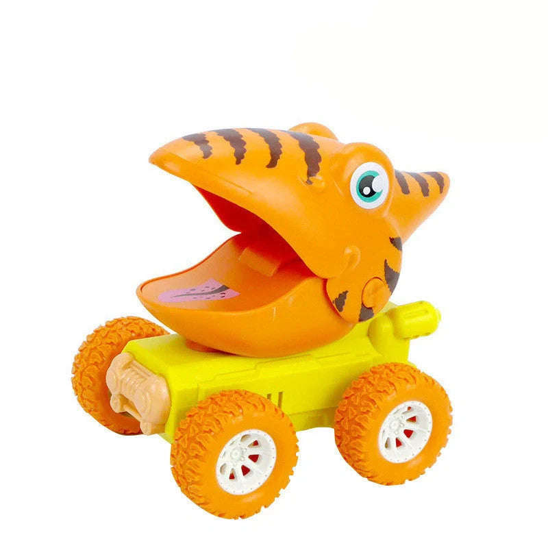 Dinosaur and animal themed push and slide toy car for kids, encouraging active play and imagination.