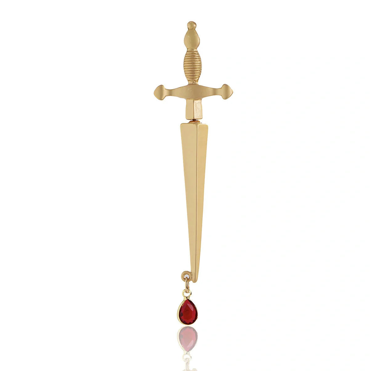Hip Hop Red Water Drop Cross Earrings in gold and silver, alloy construction with electroplating