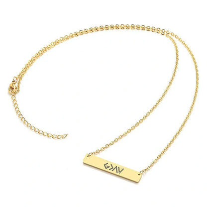Elegant women's horizontal bar pendant necklace in gold and rose gold