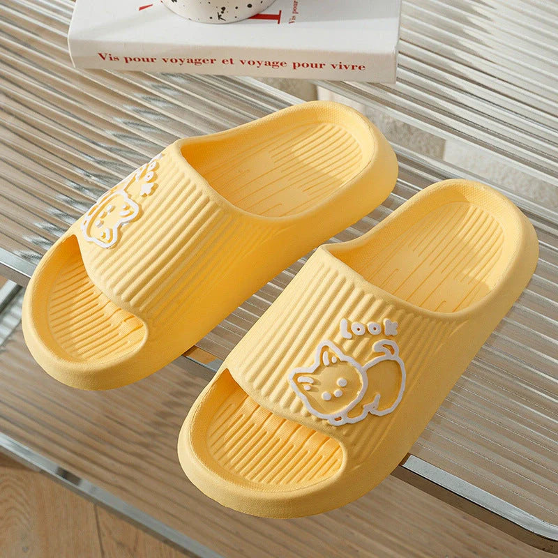 Women's non-slip cat slippers in assorted colours for summer wear