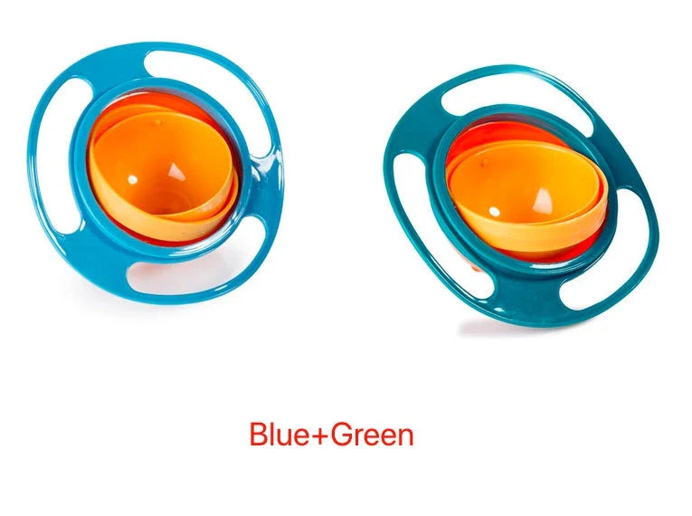 Rotating 360-degree spill-proof tableware bowl in vibrant colours