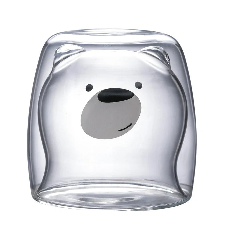 3D double-layer panda cup with skull design and festive inner Christmas tree