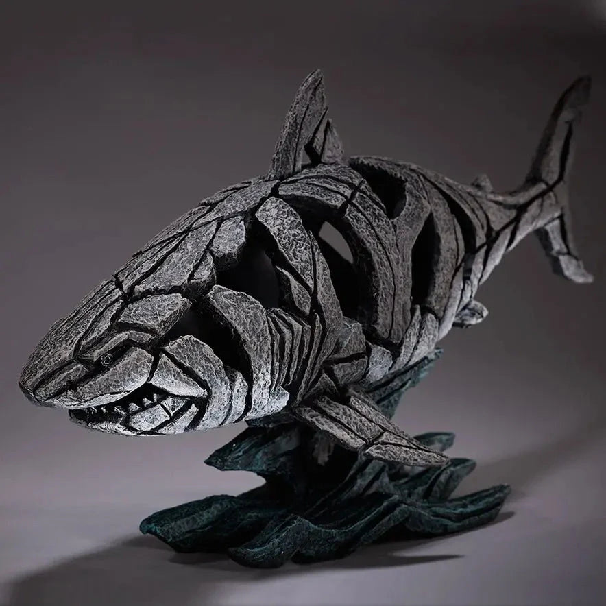 Hand-painted resin animal sculpture in cartoon style, perfect for home decor