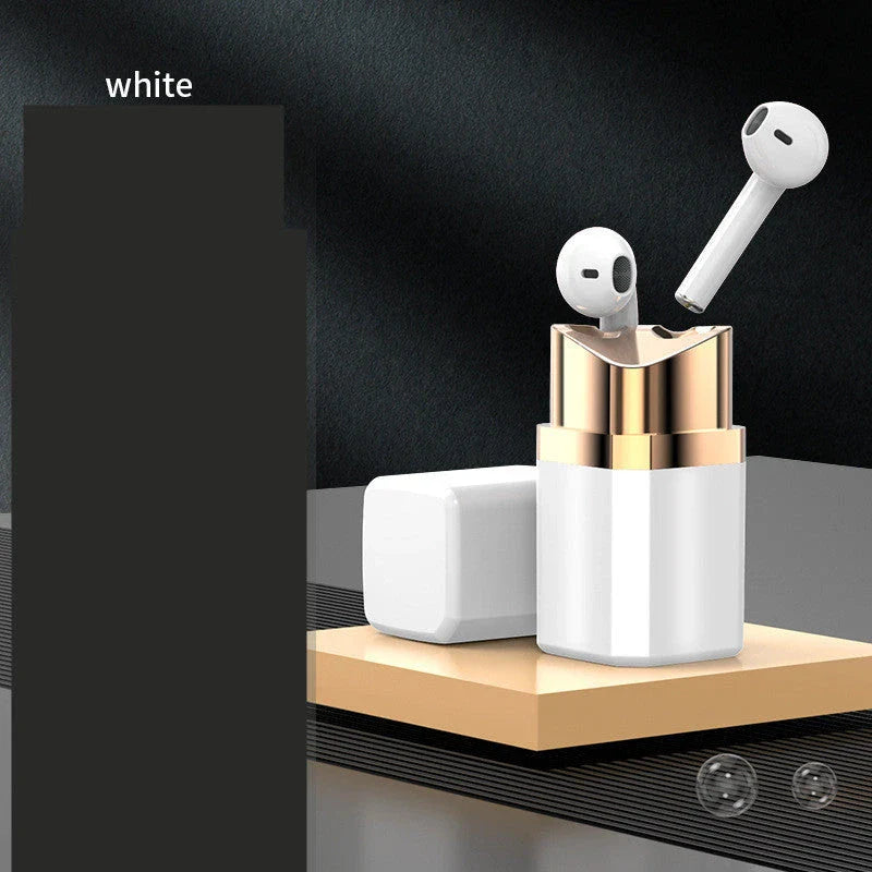 Discreet wireless earbuds in various colors with a charging case, showcasing their sleek and portable design.
