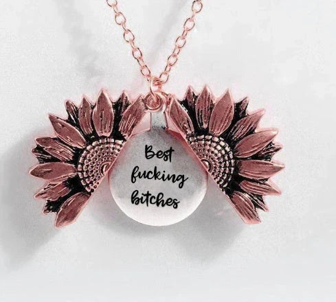 Elegant Sunflower Double-layer Lettering Necklace in various colours