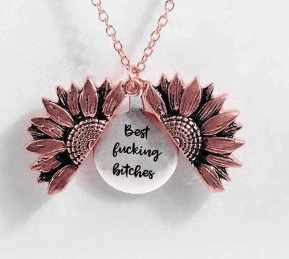 Elegant Sunflower Double-layer Lettering Necklace in various colours
