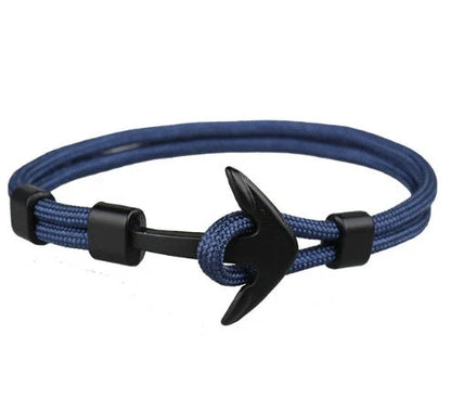 Anchor Bracelet featuring a nautical symbol on a cotton-linen rope