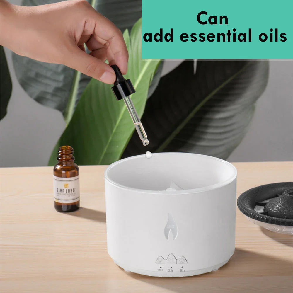 Ultrasonic Essential Oil Diffuser with Relaxing Flame and Jellyfish Smoke Ring Effects