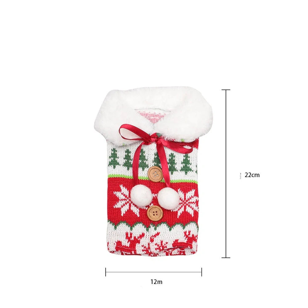 Festive Christmas wine bottle socks in vibrant colours, 14cm x 31cm