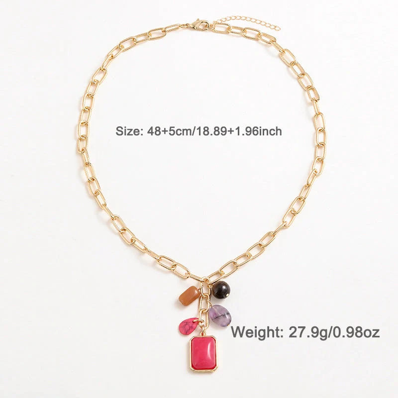 Elegant zinc alloy geometric pendant necklace for women with a unique design