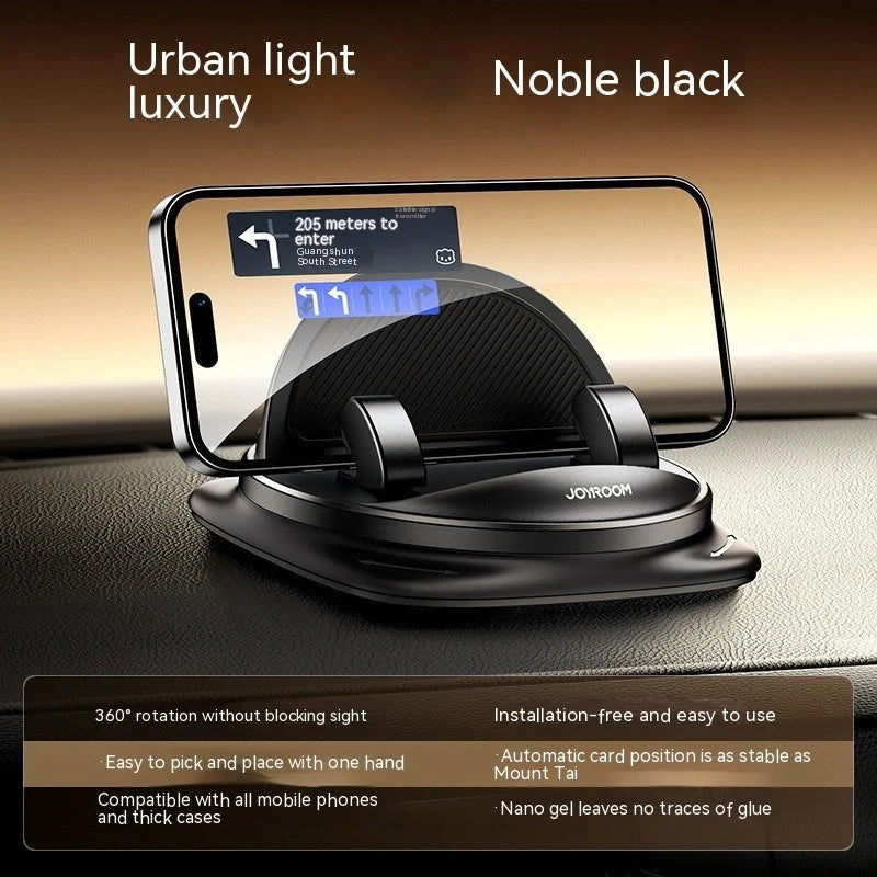 Secure Car Phone Mount with Reusable Silicone Pad for Dashboard, Adjustable 360-degree Rotation, Magnetic Charging Cable