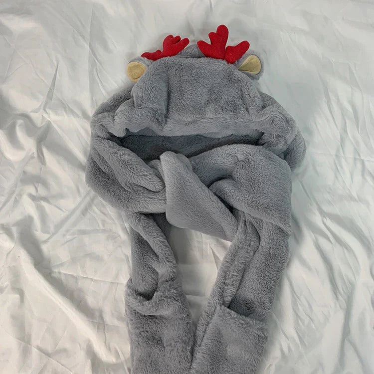 Cozy knit hat, scarf, and glove set in three color options for winter weather protection and style