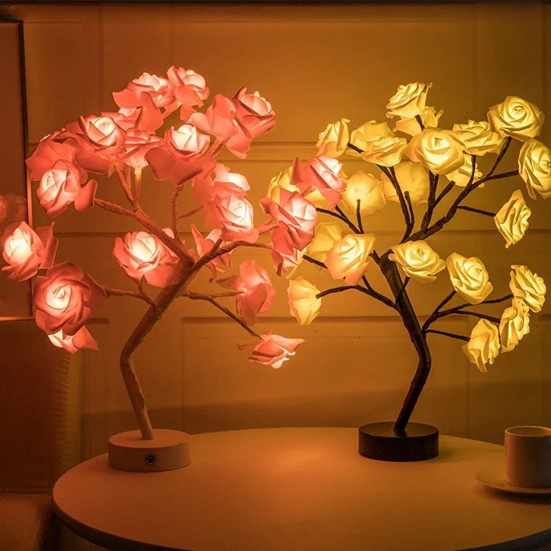 Enchanting Rose Flower Lamp with warm, soothing lighting and USB/battery power options for versatile home decor