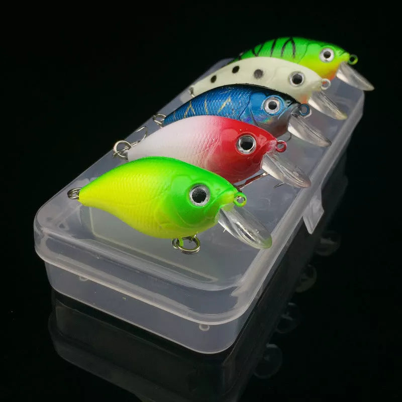 WALK FISH 5Pcs Fishing Lure Set with five vibrant minnow baits for effective fishing