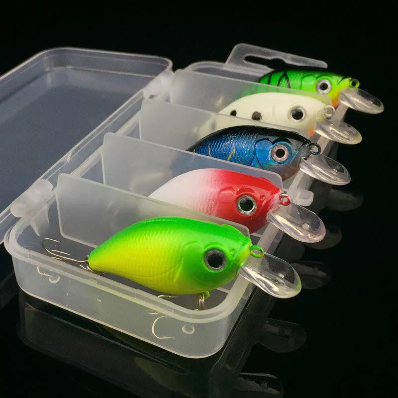 WALK FISH 5Pcs Fishing Lure Set with five vibrant minnow baits for effective fishing