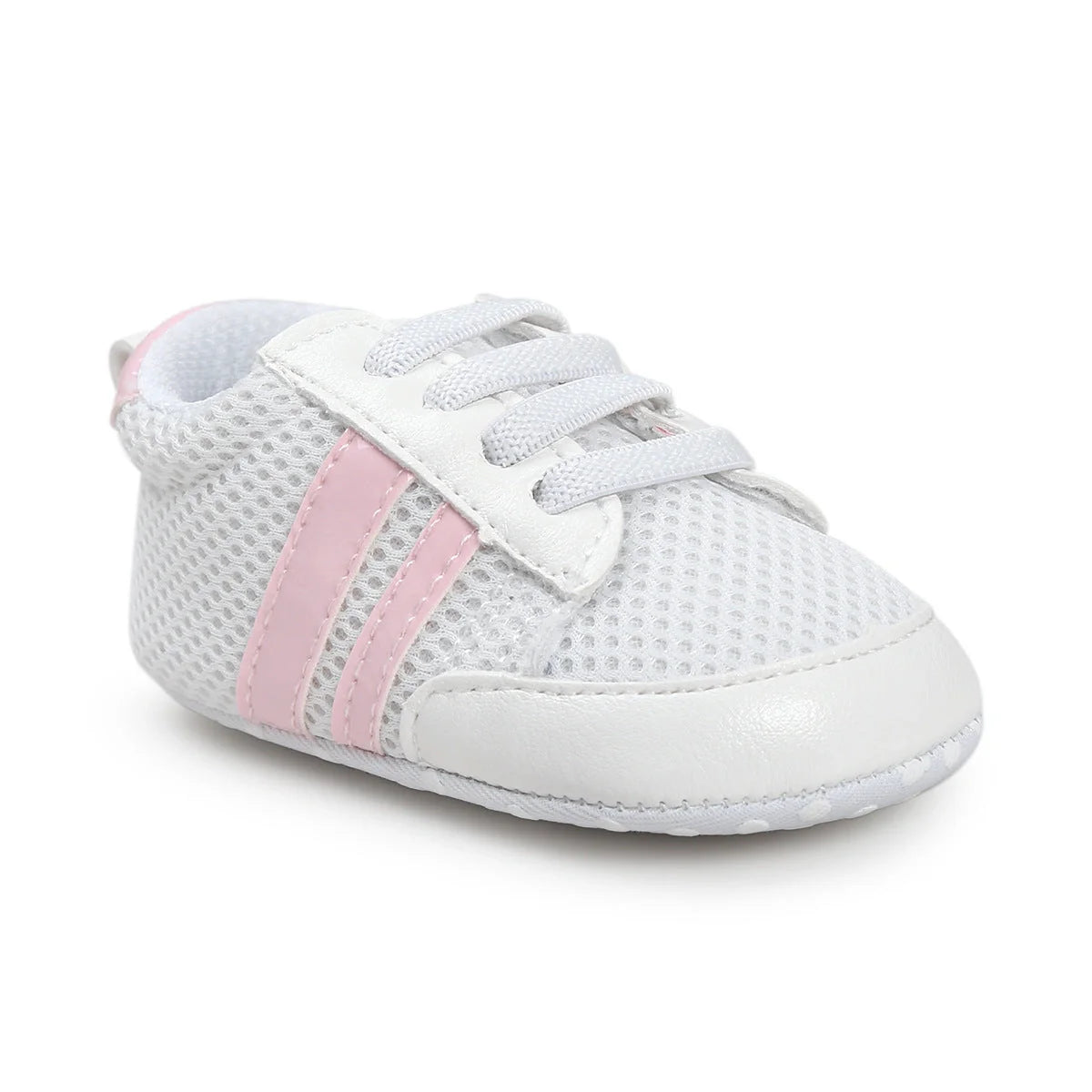 Soft PU leather non-slip baby moccasins for first walkers in brown