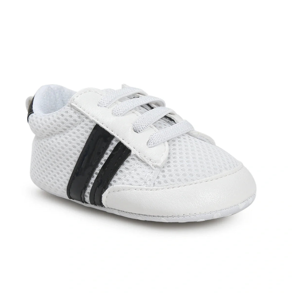 Soft PU leather non-slip baby moccasins for first walkers in brown
