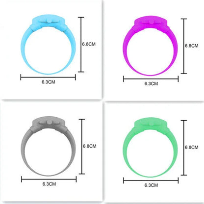 Premium wearable hand sanitiser dispenser bracelet in various colours, made with durable silicone TPU material