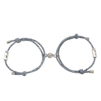 Magnetic Couple's Bracelet Set with adjustable alloy design, symbolising eternal love and connection.