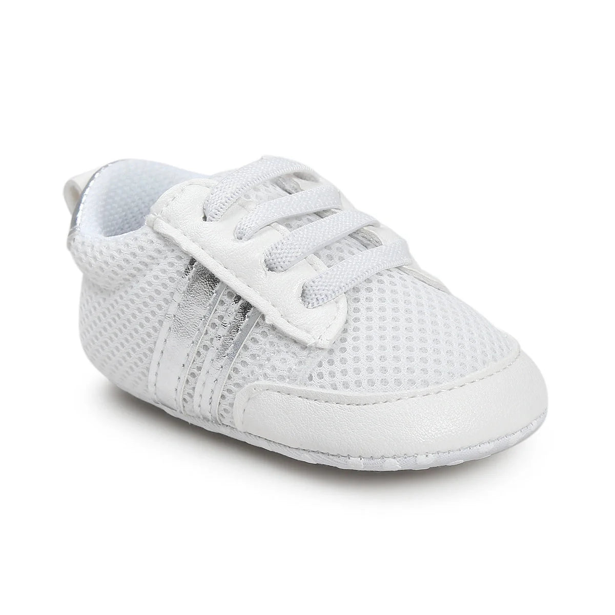 Soft PU leather non-slip baby moccasins for first walkers in brown