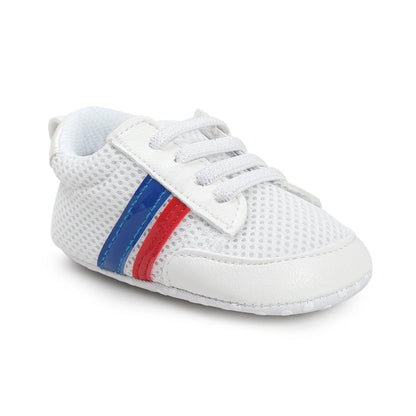 Soft PU leather non-slip baby moccasins for first walkers in brown